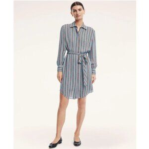 Brooks Brothers Georgette Silk Shirt Dress *missing belt